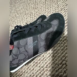 Women’s Coach Sneakers- Signature C Logo- Black and Gray- Size 8.5